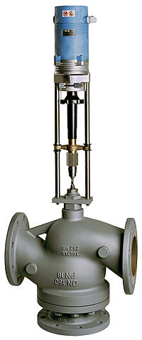 Современный регулирующий клапан с электрическим приводом.